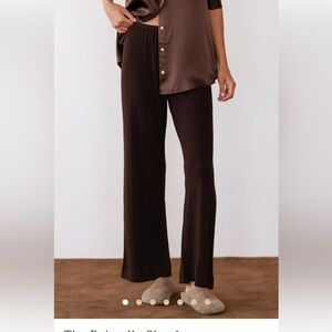 DONNI. Chocolate Brown Straight Leg Pants